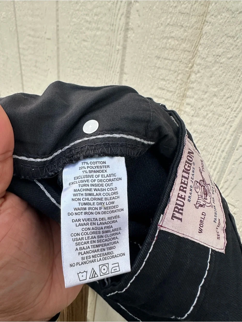 True Religion Black Shorts with White Stitching kids Boys Size M (5/6)
